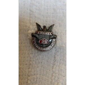 Vintage Sterling Silver Veterans Administration 25 Year Employee Service Pin